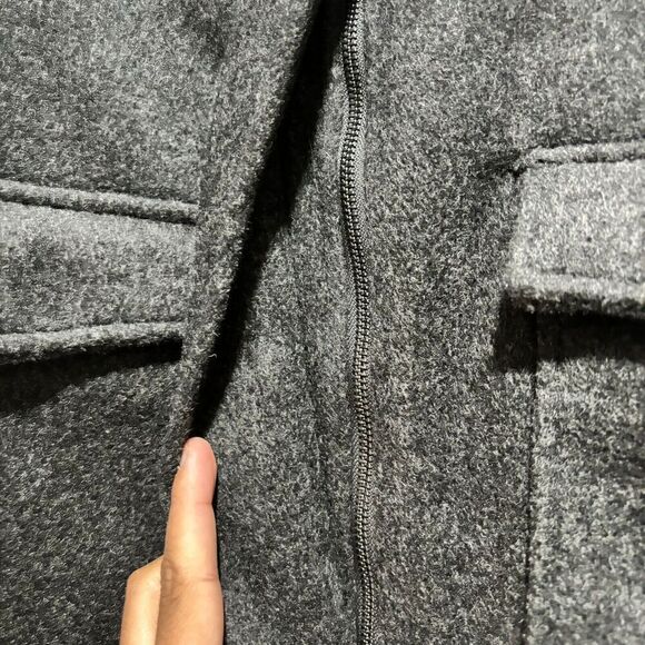 Banana Republic Lightweight Brushed Short Jacket Small Petite Dark Charcoal Grey - Picture 6 of 10